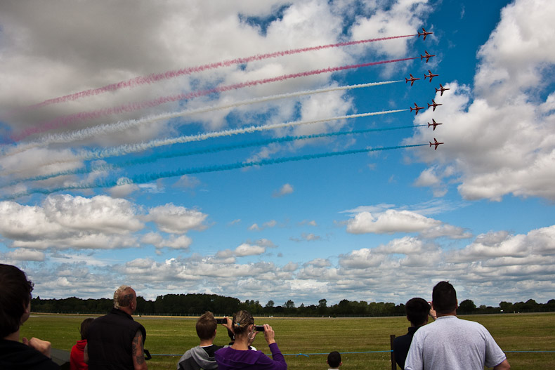 Red Arrows in their Phoenix Bend formation